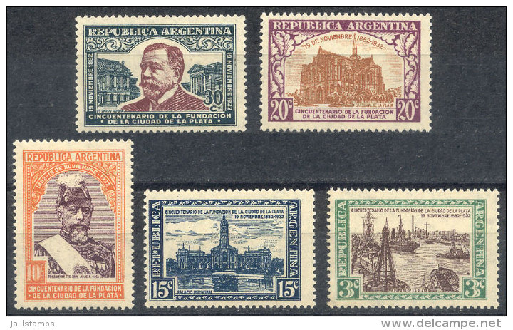 GJ.726/730, Centenary Of La Plata, Complete Set, Some Lightly Hinged, Very Fine! - Andere & Zonder Classificatie