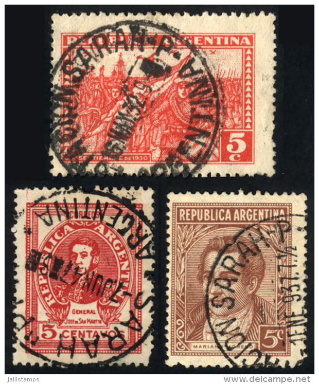 GJ.681 + 744 + 878, With Cancels Of ESTACIÓN SARAH (La Pampa), VF! - Autres & Non Classés