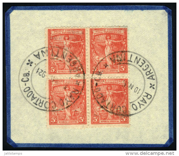 GJ.540, Round Sun Wmk, Perf 13&frac14;, Block Of 4 With Reconstructed Cancel Of RAYO CORTADO (Córdoba), VF! - Autres & Non Classés