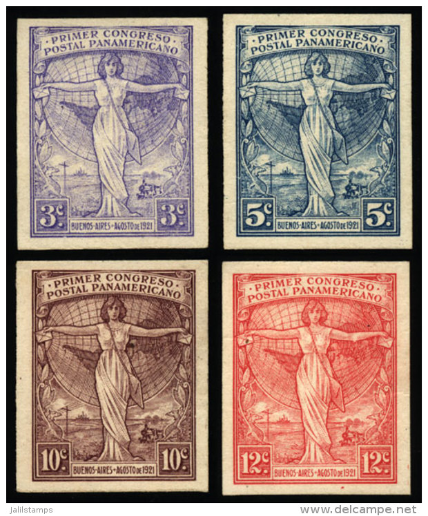 GJ.529/532, 1st Panamerican Postal Congress, Complete Set, PROOFS Printed On Thick Paper Of Glazed Front, In The... - Autres & Non Classés