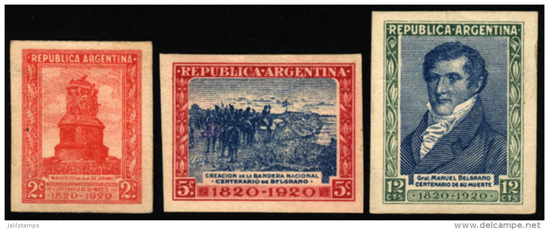 GJ.520/522, Centenary Of Belgrano, Complete Set, PROOFS Printed On Glazed Card In The Adopted Colors (1958... - Andere & Zonder Classificatie