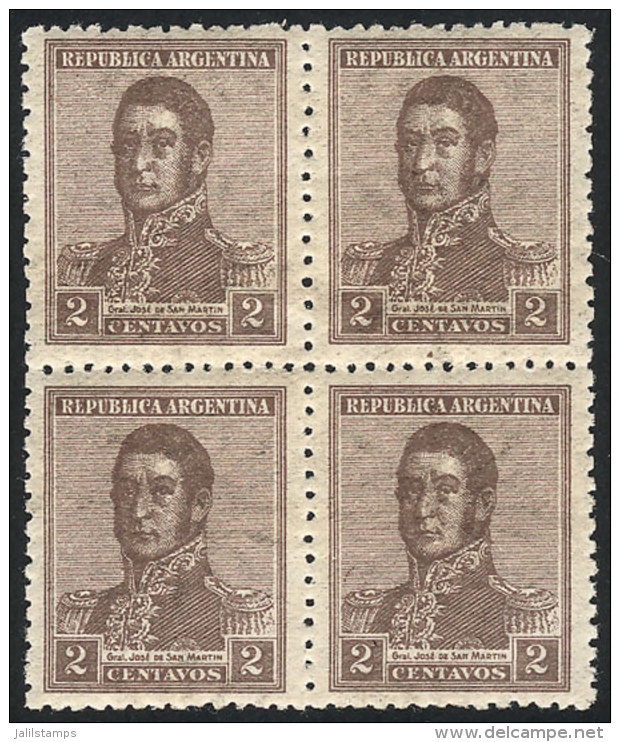 GJ.512, 2c San Martín, Fiscal Sun Wmk, Perforation 13&frac14; X 12&frac12;. - Andere & Zonder Classificatie