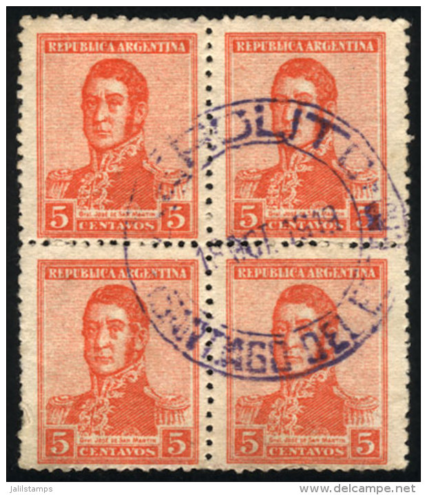 GJ.462, Block Of 4 With Cancel Of AEROLITO (Santiago Del Estero) In Violet, VF! - Autres & Non Classés