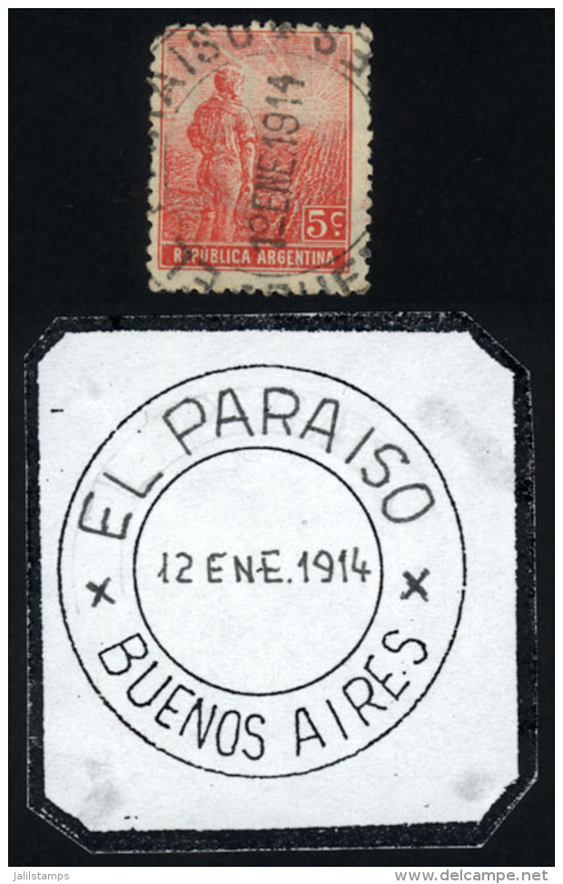 GJ.342, With Cancel Of EL PARAISO (Buenos Aires), Minor Corner Defect - Andere & Zonder Classificatie