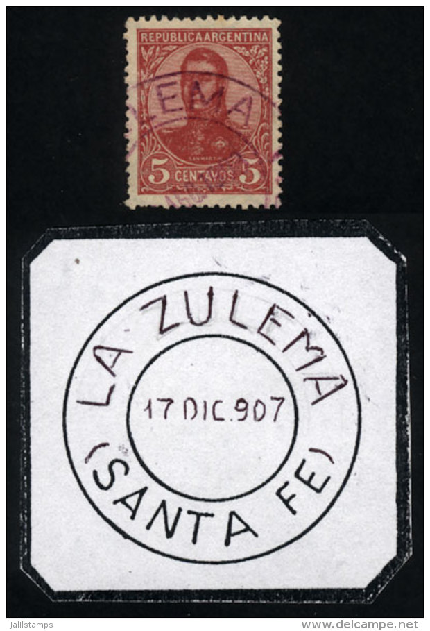 GJ.292, Perf 13&frac14;, With Cancel Of LA ZULEMA (Santa Fe) In Red, VF! - Autres & Non Classés