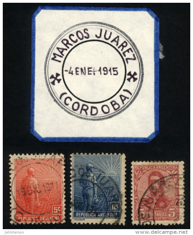 GJ.280 + 317 + 318, With Cancelso Of MARCOS JUAREZ (Córdoba), Very Fine! - Other & Unclassified