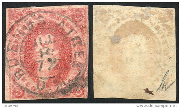 GJ.34, 5c 8th Printing, Double Circle OM Datestamp Of 8/JUL/1872, With Incipient Ivory Head, Excellent! - Gebruikt