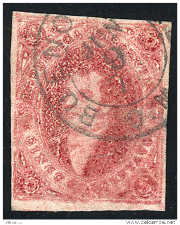GJ.34, 5c 8th Printing, Worn Impression, With OM Buenos Aires Cancel For 9/JUN, Probably Of 1872, Second Day Of... - Gebruikt