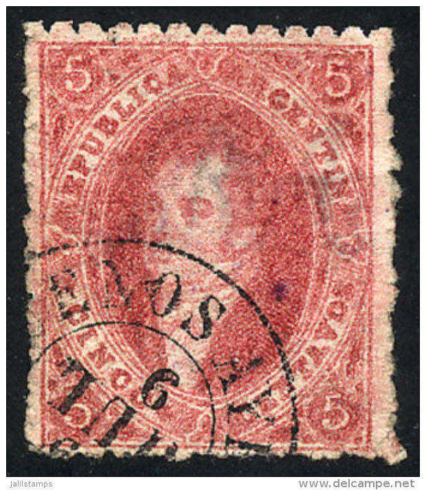 GJ.25, 5c 4th Printing, Worn Impression, Datestamp Of Buenos Aires, With VARIETY: Month INVERTED, Light Thin On... - Oblitérés