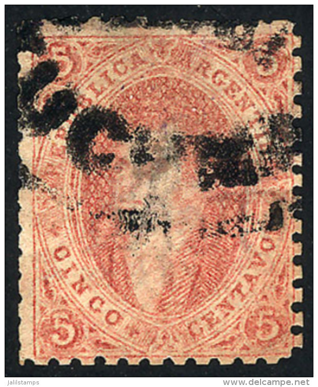 GJ.20, 5c 3rd Printing, Semi-clear Impression, With TUCUMÁN - FRANCA Cancel In Fan (+75%), VF! - Oblitérés