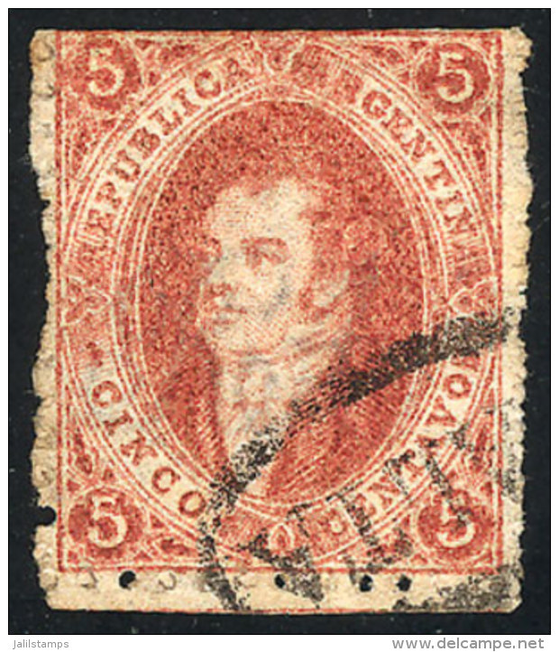 GJ.19e, 5c 1st Or 2nd Printing, Semi-clear Impression, With VARIETY: Thin Paper (80 Microns), And SALTA Cancel In... - Oblitérés