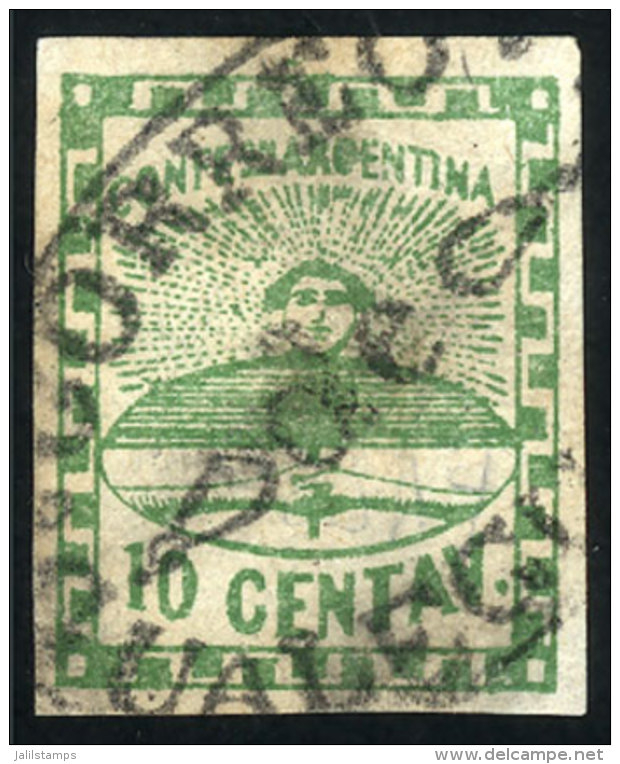 GJ.2, 10c Small Figures, With FORGED Cancel Of Gualeguaychú, Interesting For Study. - Unused Stamps