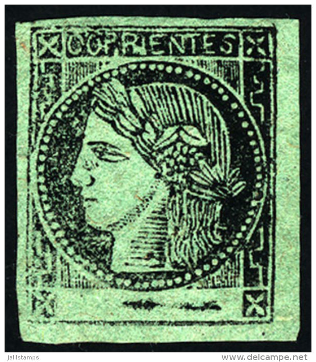 GJ.4, 5c Yellow Green, Type 6, Catalog Value US$50, Superb! - Corrientes (1856-1880)