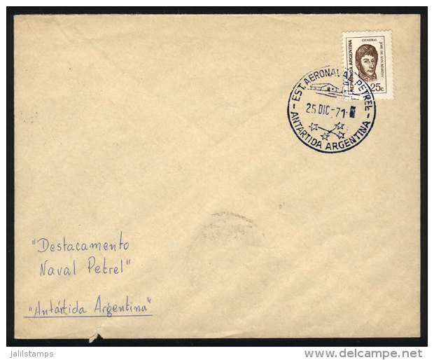Cover Franked With 25c (GJ.1530), With Postmark Of PETREL Antarctic Base Of 25/DE/1971, VF! - Andere & Zonder Classificatie
