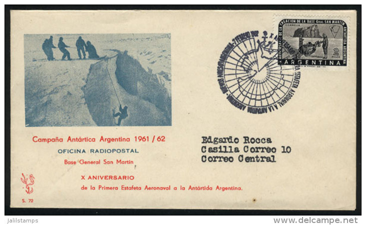 1961/62 Antarctic Campaign, Cover With Special Postmark "X Aniversario De La Primera Estafeta Aeronaval A La... - Andere & Zonder Classificatie