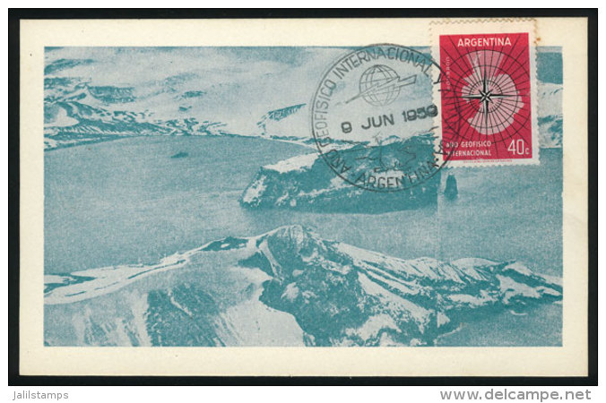 Postcard With View Of Caleta Balleneros - Isla Decepción, With Special Postmark Of The Intl. Geophysical... - Autres & Non Classés