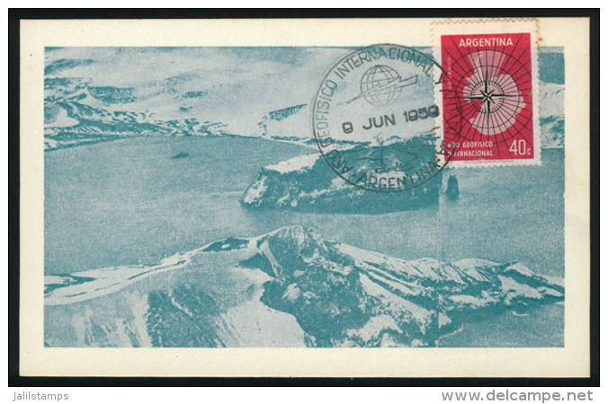 Postcard With View Of Caleta Balleneros - Isla Decepción, With Special Postmark Of The Intl. Geophysical... - Andere & Zonder Classificatie