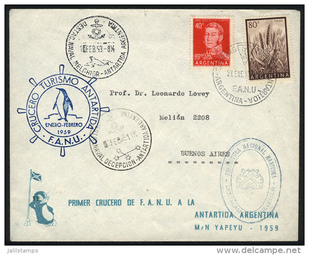 Cover Of The 1st F.A.N.U. Cruise Trip To Antarctica In JA/1959, With Datestamps Of "Melchor" And "Decepción"... - Other & Unclassified