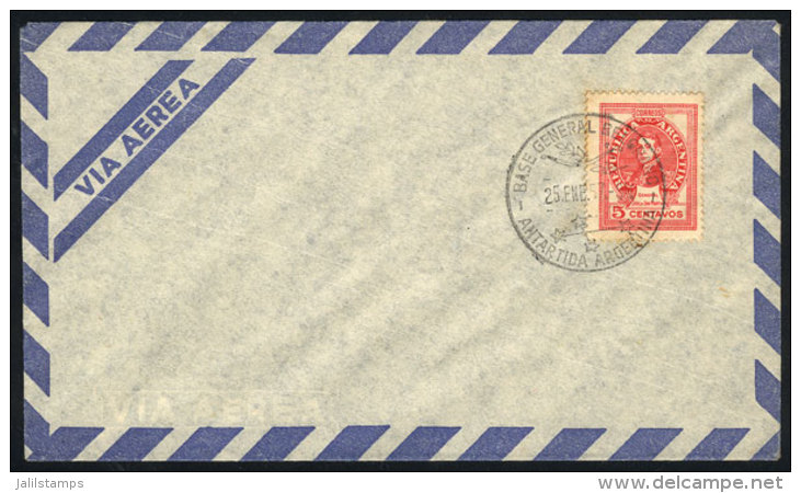 Cover Franked With 5c (GJ.878), With Postmark Of GENERAL BELGRANO Base Of 25/JA/1957, VF! - Autres & Non Classés