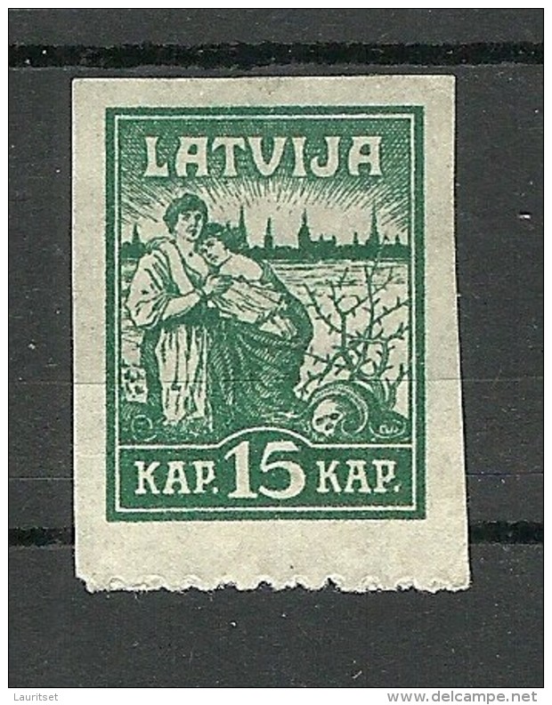 LETTLAND Latvia 1919 Michel 26 Einseitig (unten) Perforiert (*) - Letland