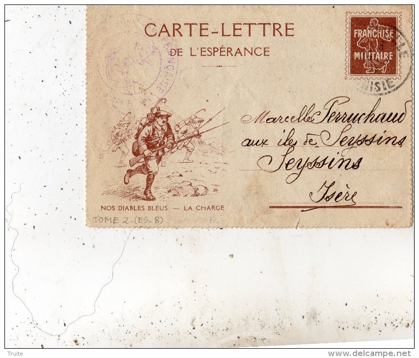 CARTE-LETTRE DE L´ESPERANCE NOS DIABLES BLEUS LA CHARGE - Lettres & Documents