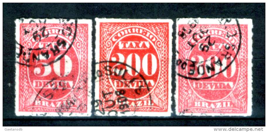 Brasile-160 - 1890 - SegnatasseY&T  N. 3, 5, 6 (o) Used - Privi Di Difetti Occulti - - Postage Due