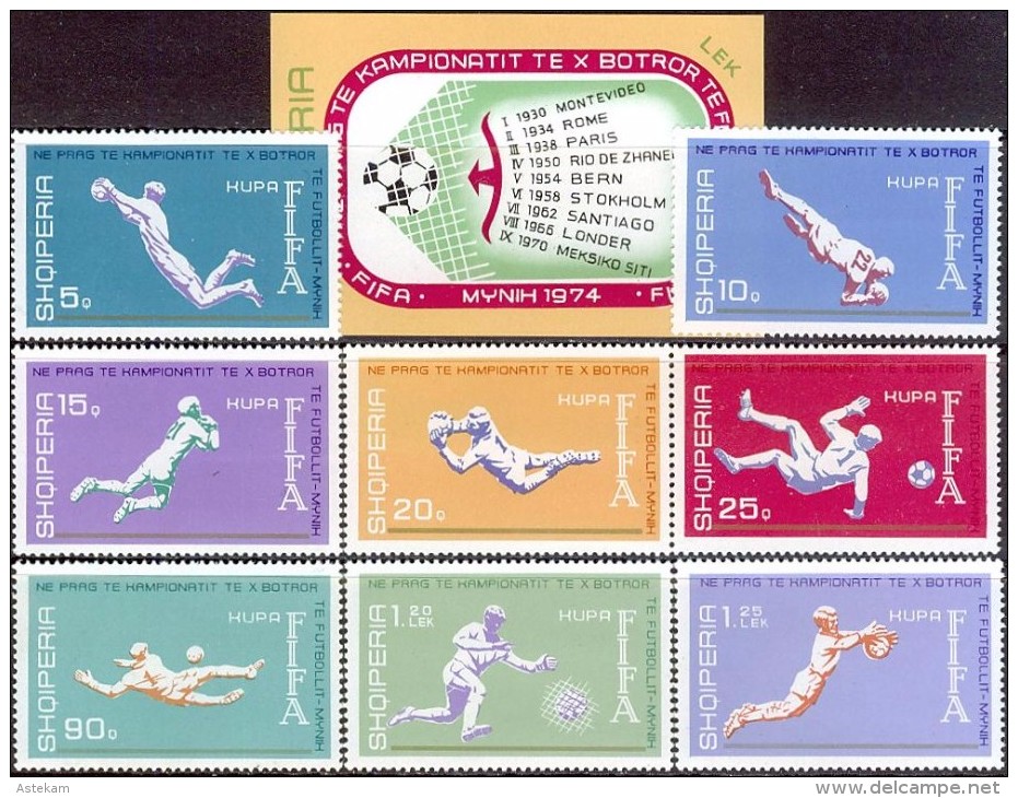 ALBANIA 1973, SPORT, SOCCER WORLD CUP In GERMANY, COMPLETE, MNH SERIES + Block In GOOD QUALITY, *** - 1974 – Germania Ovest