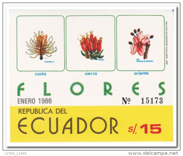 Ecuador 1986, Postfris MNH, Flowers - Ecuador