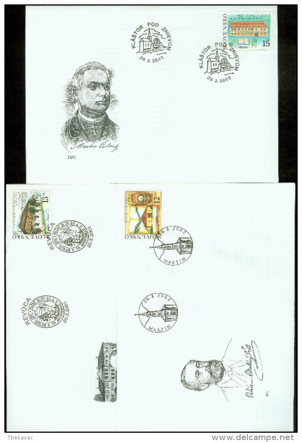 Slovakia 2002, FDC Covers First Slovak Gymnasium Mi.# 419-421, Ref.bbzg - FDC