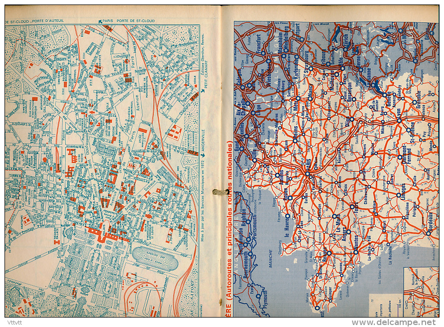 Almanach des PTT (1974) Chasse, Carte Ferroviaire, Métro, Les Yvelines, Versailles, Carte routière France... (17 scans)