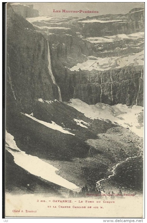 GAVARNIE , Le Fond Du Cirque Et La Grande Cascade De 422 M , 1906 , Cliché: A. Trantoul - Gavarnie