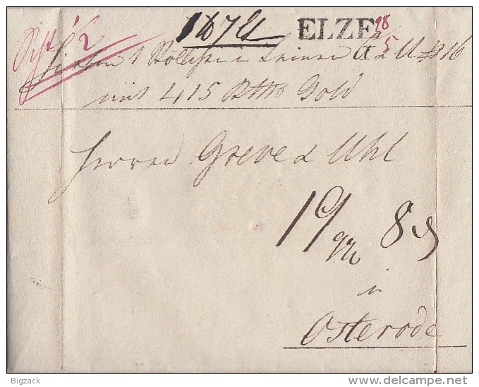 Brief Gelaufen Von L1 Elze 28.5.1831 Nach Osterode - Vorphilatelie
