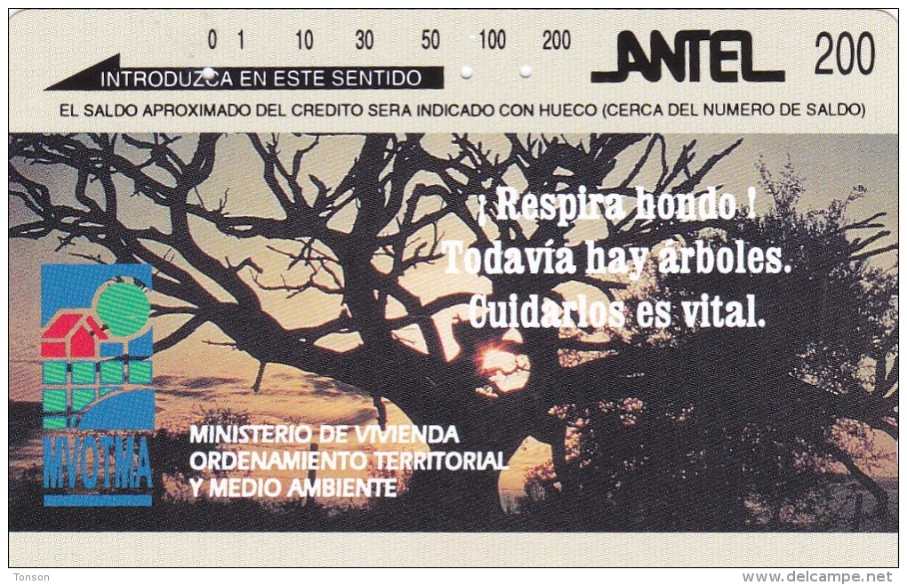 Uruguay, TM 28, 200 Units, Mvotma : Arboles, 2 Scans. - Uruguay