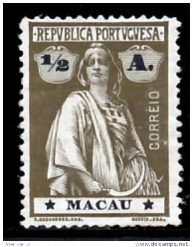 !										■■■■■ds■■ Macao 1913 AF#210* Ceres 1/2 Avo Chalky 15x14 (x3104) - Ungebraucht