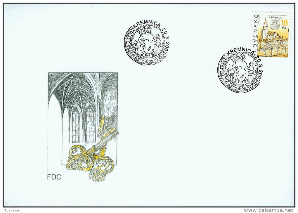 Slovakia 2003, FDC Cover Town Castle Kremnica Mi.# 448, Ref.bbzg - FDC