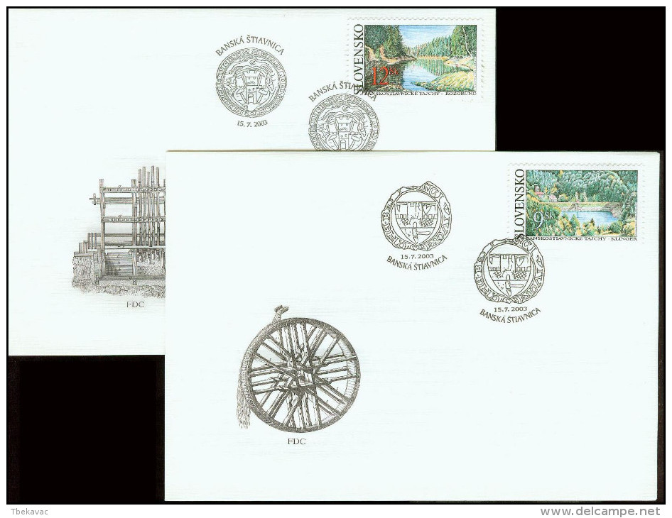 Slovakia 2003, FDC Covers Technical Monuments Reservoirs Mi.# 463-464, Ref.bbzg - FDC