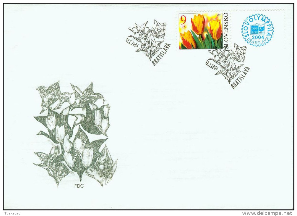 Slovakia 2004, FDC Cover Flowers Mi.# 479, Ref.bbzg - FDC