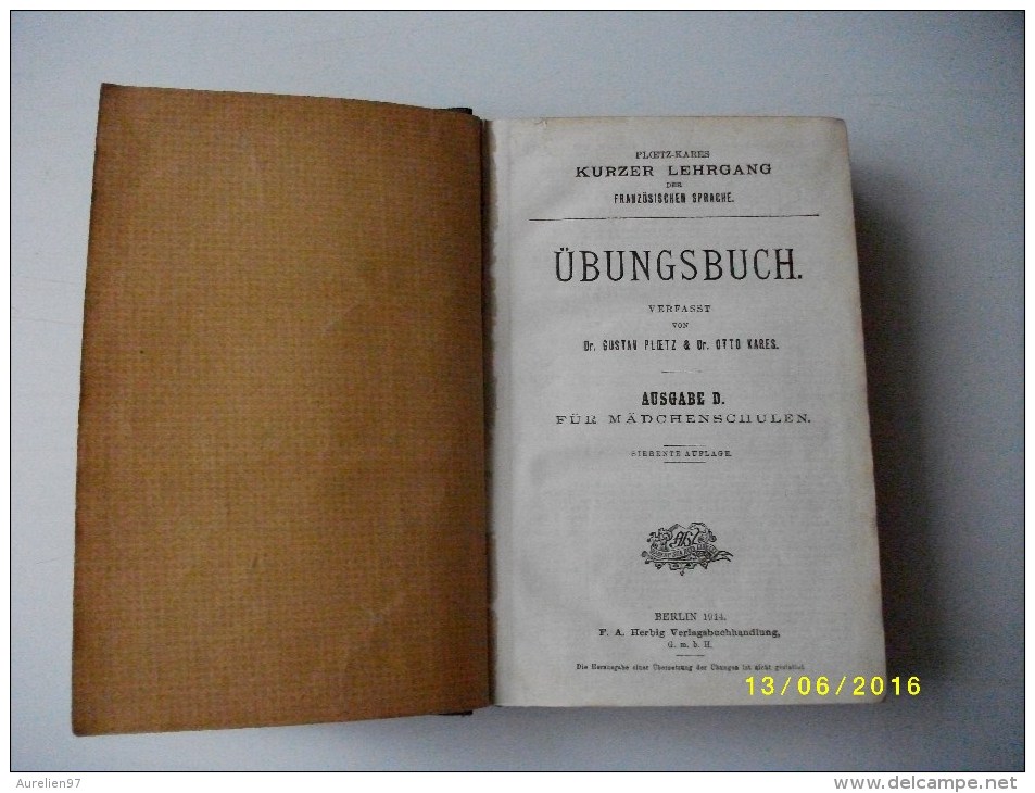 Ubungsbuch 1914 En Allemand Gothique - Alte Bücher