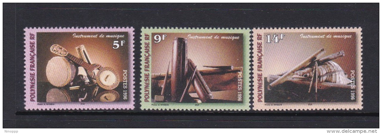 French Polynesia SG 758-60 1996 Musical Instrument MNH - Neufs