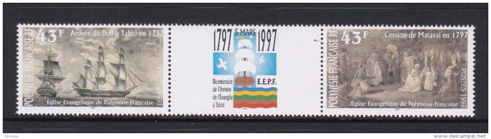 French Polynesia SG 771-72 1997 Bicentenary Of Evangelic Church MNH - Unused Stamps