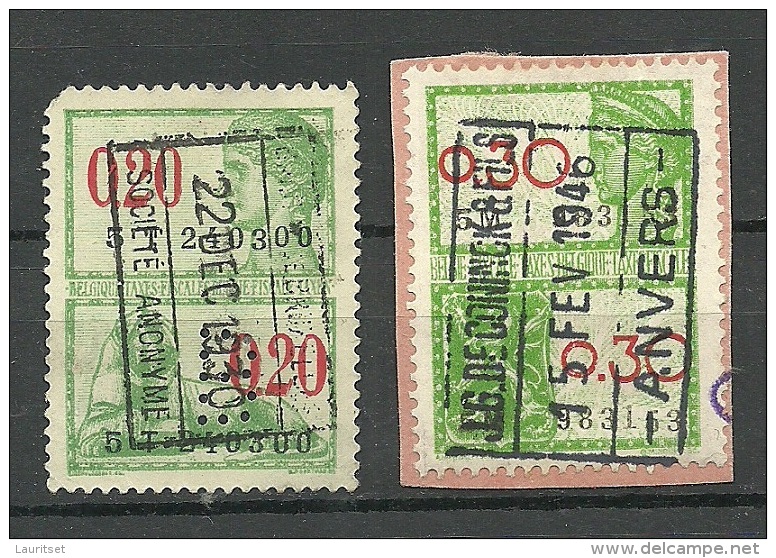 BELGIEN Belgium Revenue Fiscal Tax Steuermarken 0,20 & 0,30  O - Stamps