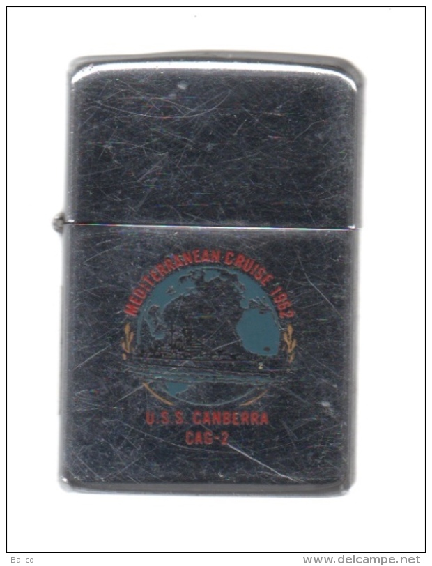 ZIPPO - U.S.S. CANBERRA - CAG-2 - Chromé, Année 1961 - Réf, 634 - Zippo