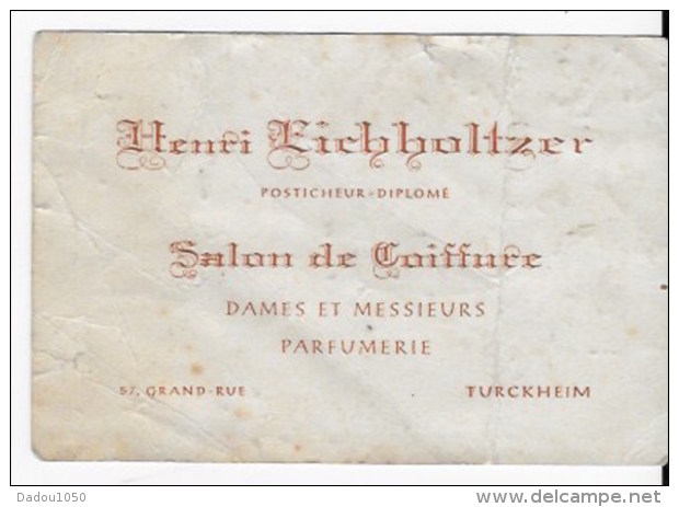 Turckheim ,salon De Coiffure ,posticheur Diplomé - Cartes De Visite