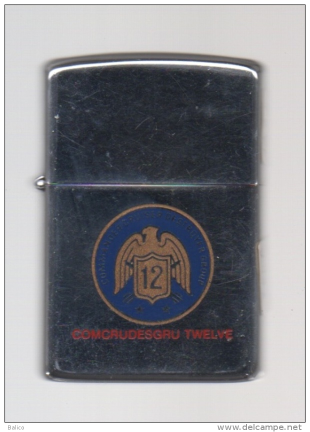 ZIPPO - U.S.S. COMCRUDESGRU TWELVE - 12 - Chromé, Année 1984 - Réf, 646 - Zippo