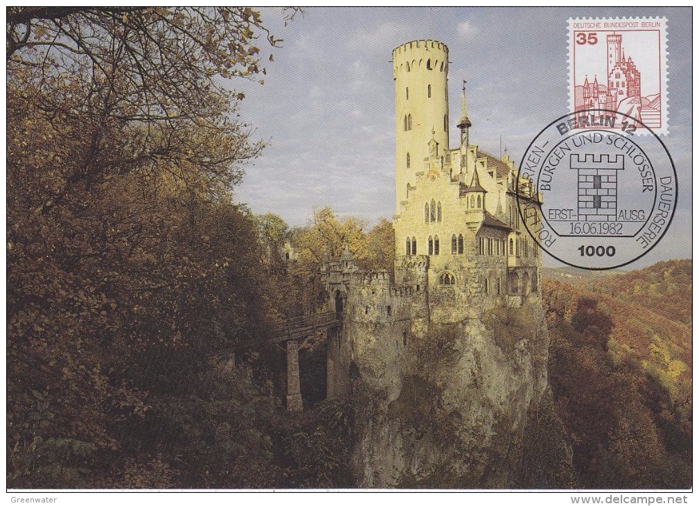 Berlin 1982 Burgen Und Schlosser / Schloss Lichtenstein 1v Maxicard (30470) - Maximum Kaarten