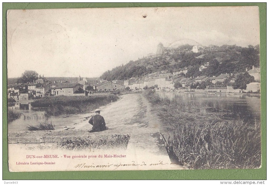 CPA Dos Simple - MEUSE - DUN SUR MEUSE - VUE GENERALE DU MAIS-HOCHET - Petite Animation - éditeur Lecrique-Dominé Libr - Dun Sur Meuse