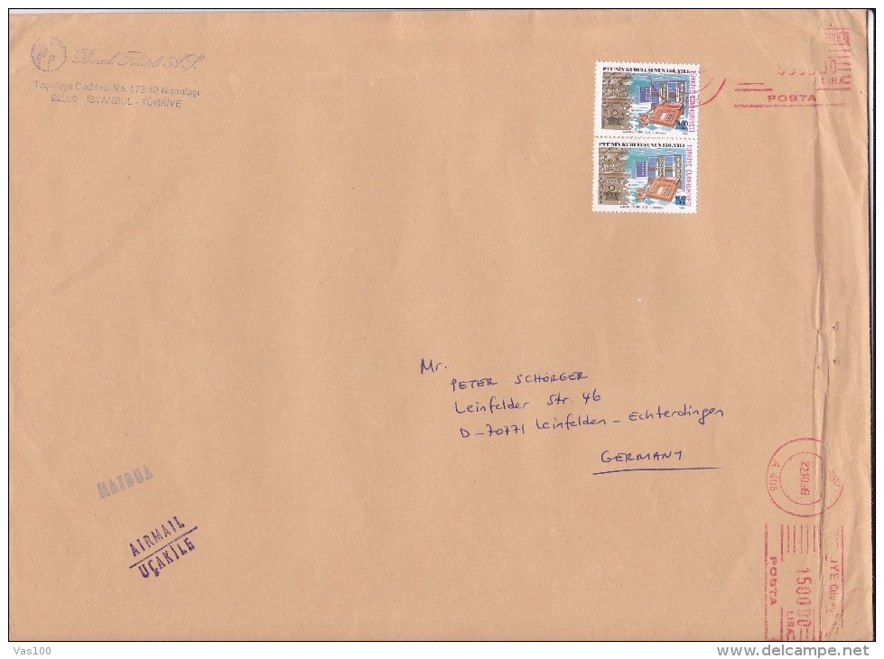 COVER  2  STAMPS  2009  TURKEY TO GERMANY. - Covers & Documents