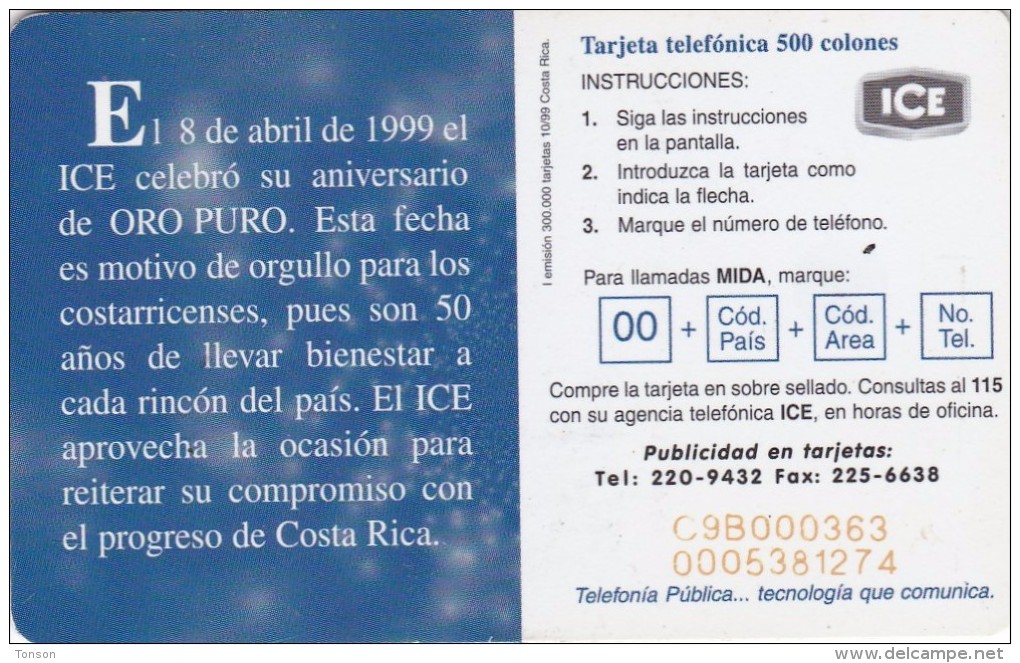 Costa Rica, CRI-C-41, 50Th Anniversary (1St Edition), 2 Scans. - Costa Rica