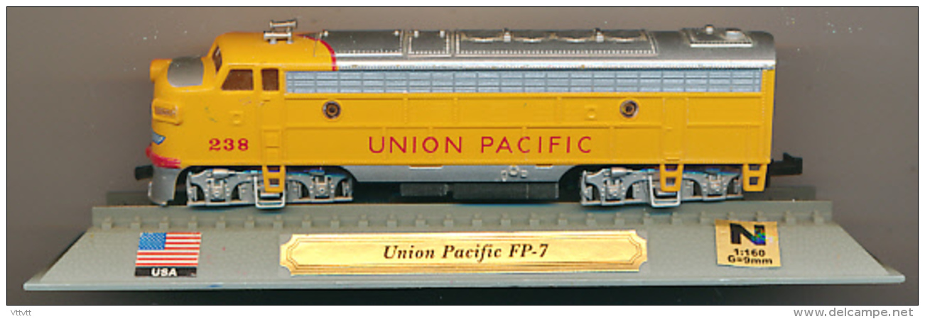 Locomotive : Union Pacific, FP-7, DelPrado, Echelle N 1/160, G = 9 Mm, USA, Etats-Unis - Locomotives