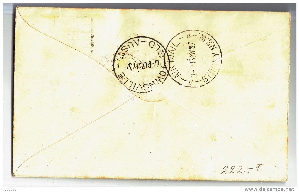 First Flight Cover (Erstflugbeleg) Sydney-Townsville Von 1937 Mit Originalsignums Der Piloten - First Flight Covers